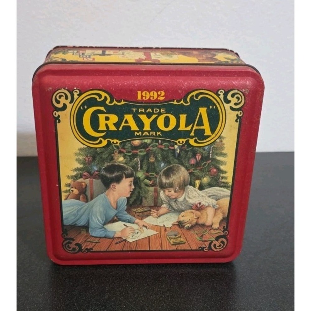3pc Vintage Peanut Planters Wheat Thins Crayola 80s Tin Lot Metal Cans Lids